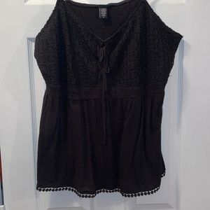 Black Torrid Lace Embellished top